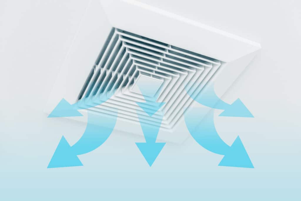 Airflow optimization with an indoor air quality ventilation system.